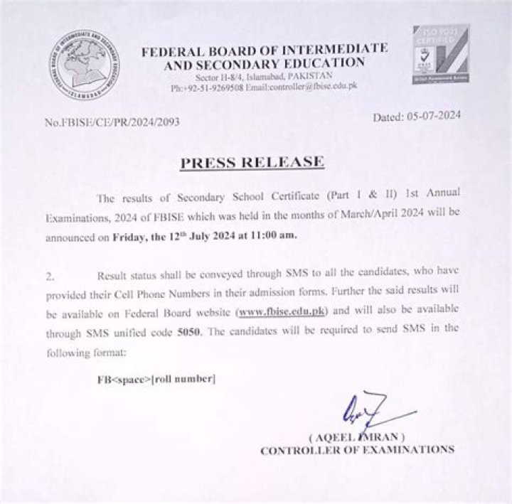 How can I check my Fbise result?