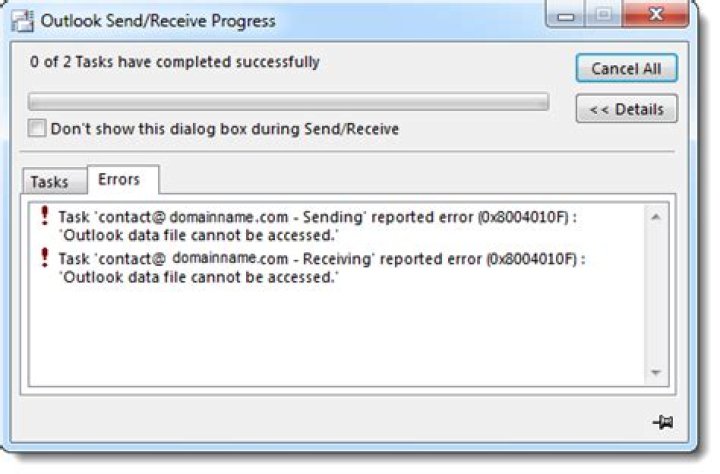 How do I fix Send Receive error in Outlook 2007?