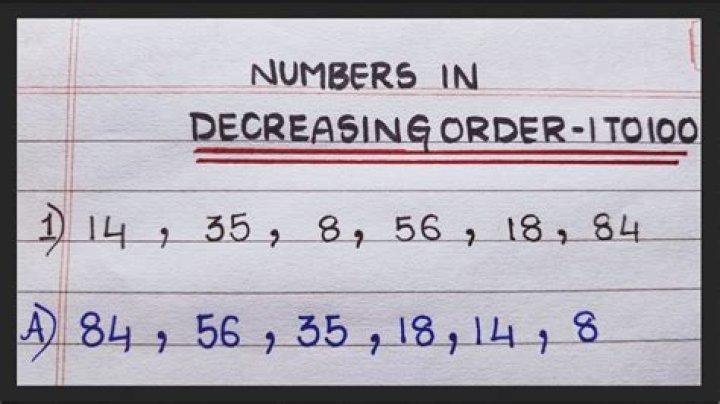 How do you order numbers?