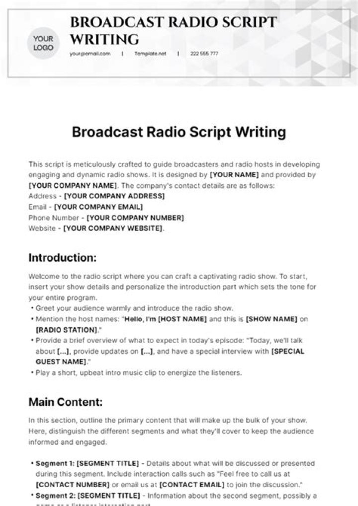 How do you write a radio ad script?