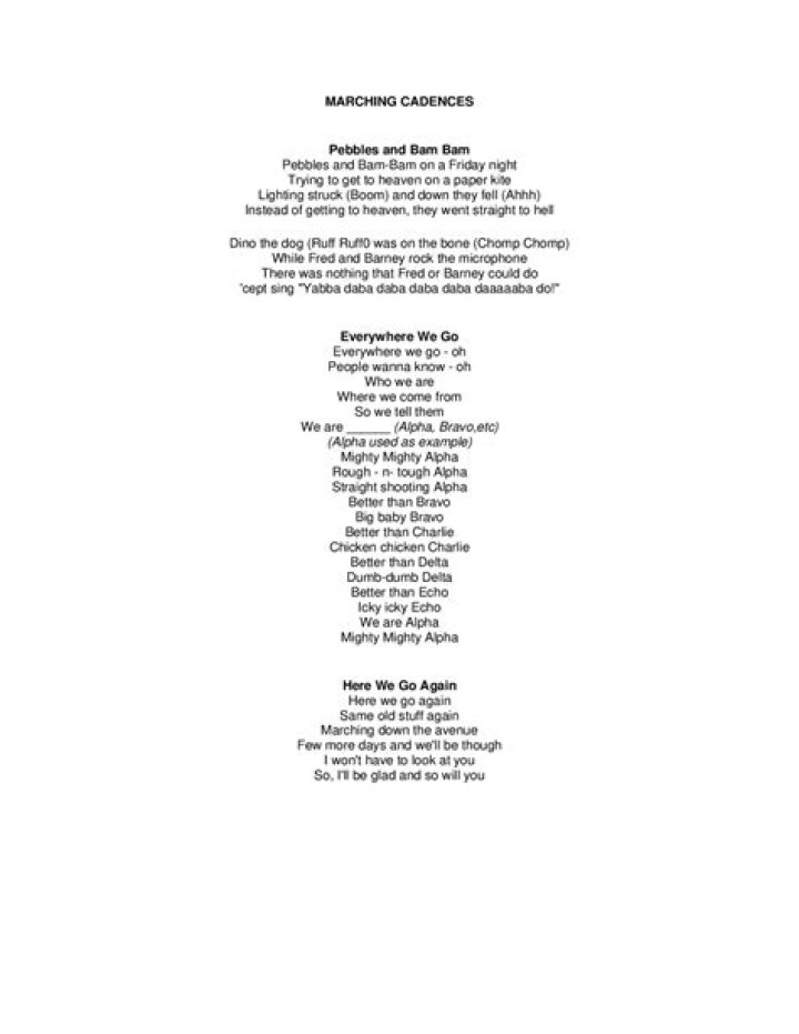 What are some good marching cadences?