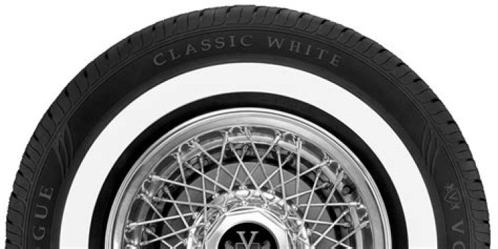 What brand of tires have white lettering?