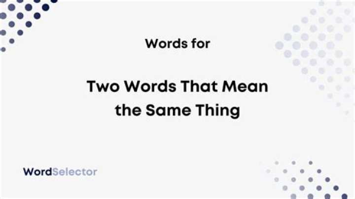 What do you call 2 words that mean the same thing?