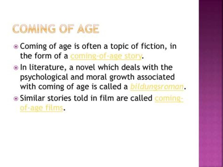 What does coming of age mean in literature?