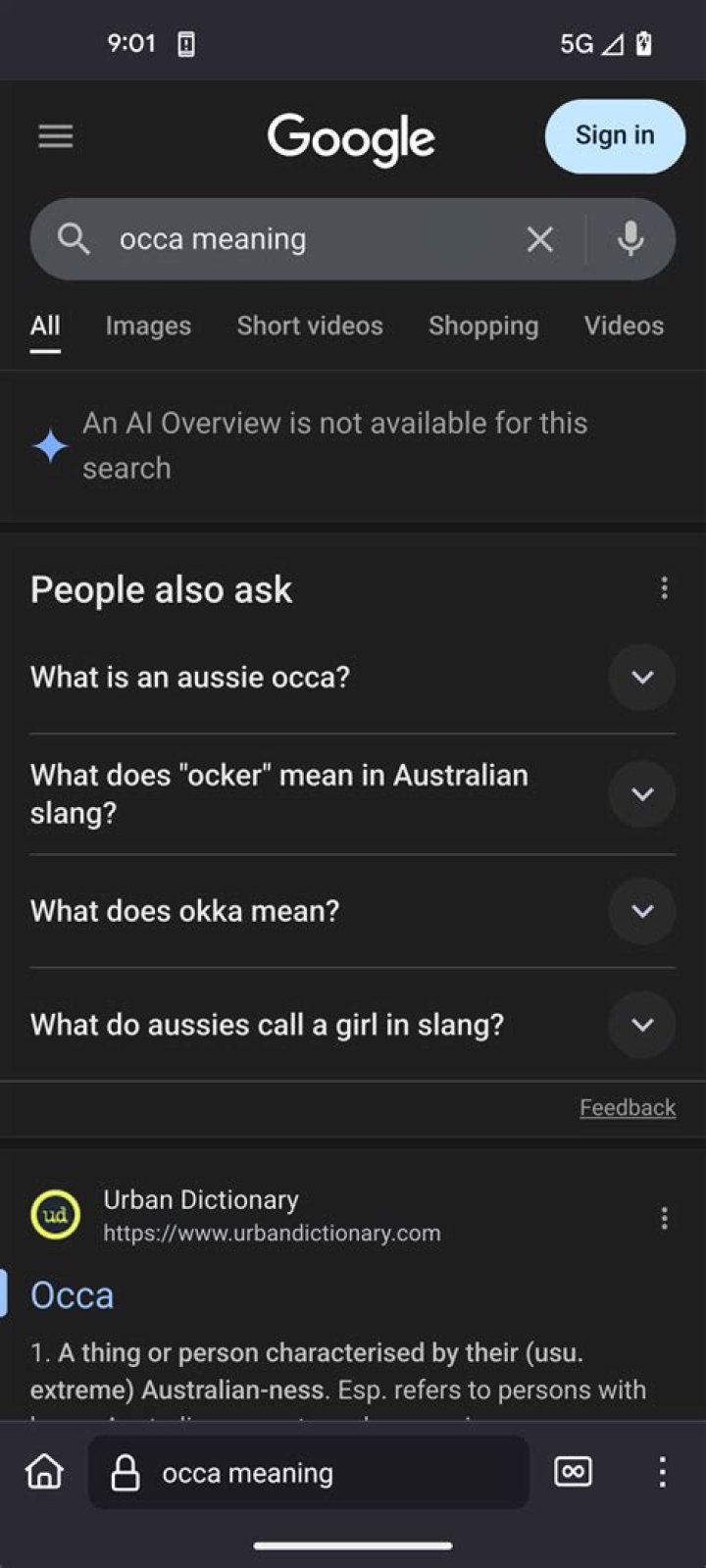 What does ocker mean in Australian slang?
