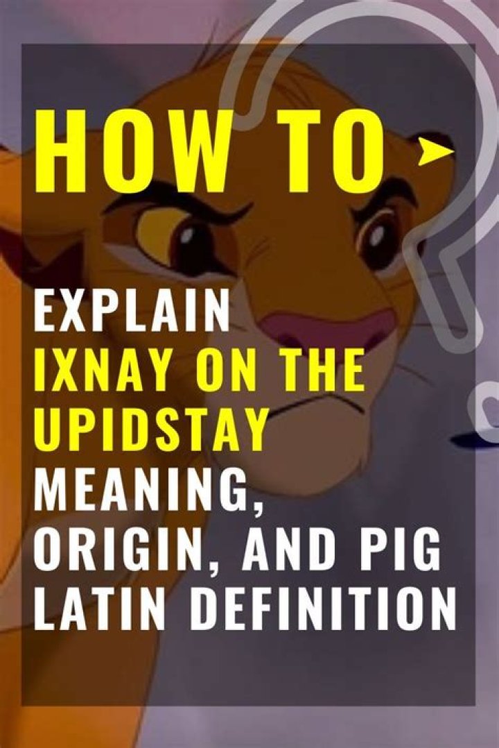What does Pig Latin Ixnay mean?