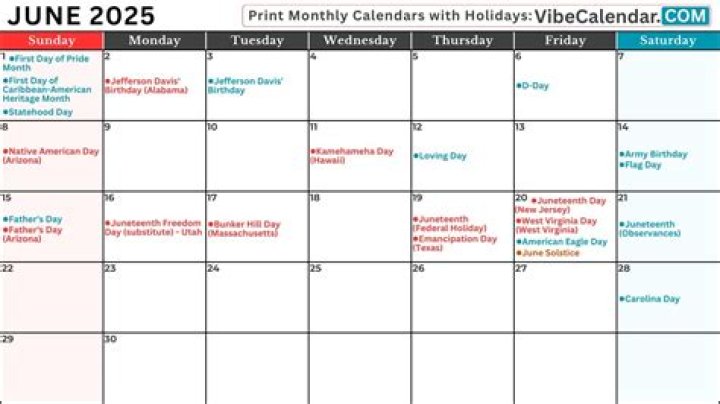 What holiday is June 30th 2020?
