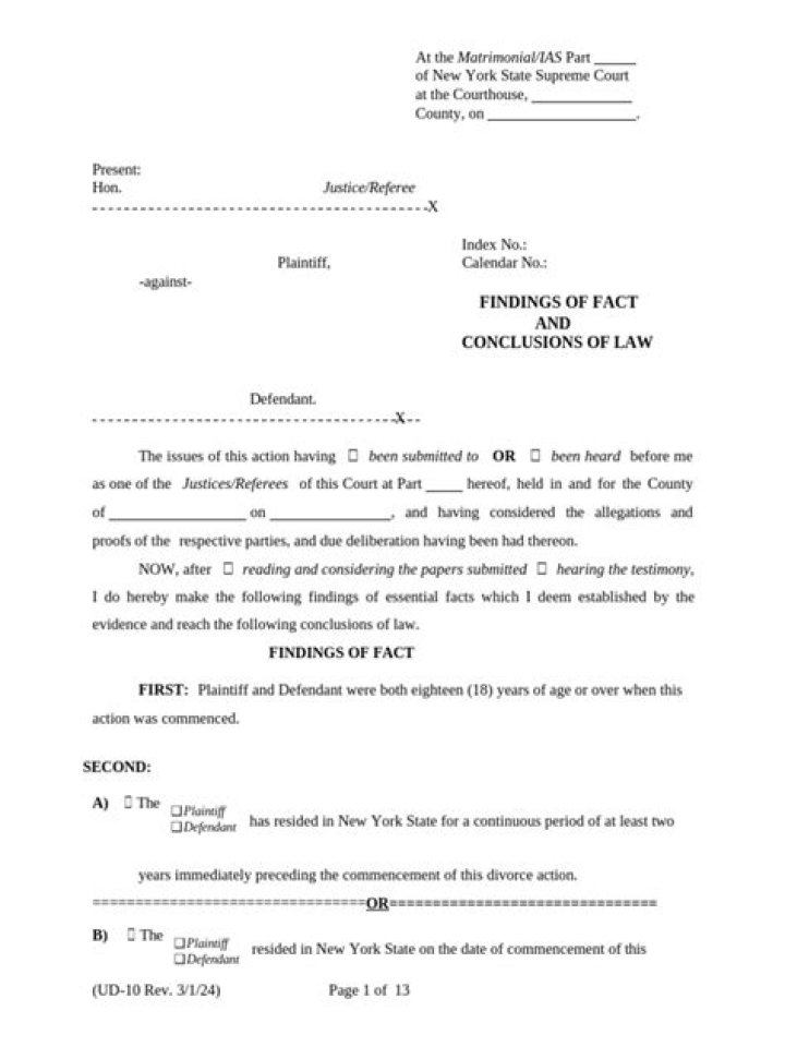 What is findings of facts in law?