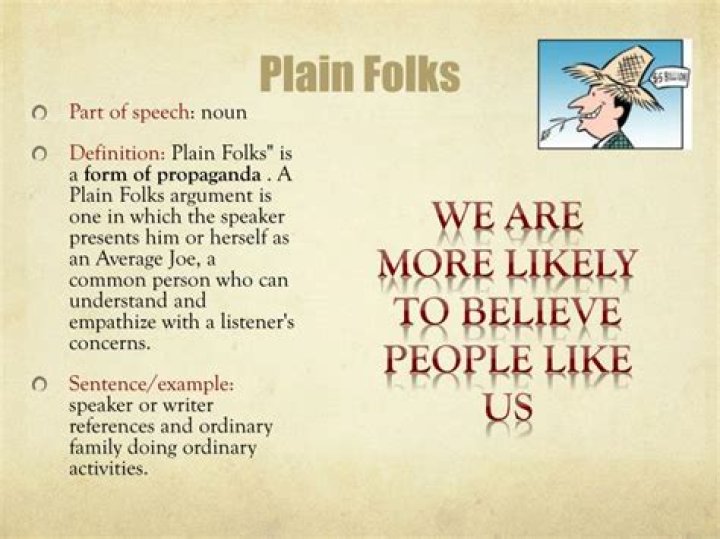 What is plain folks in English?
