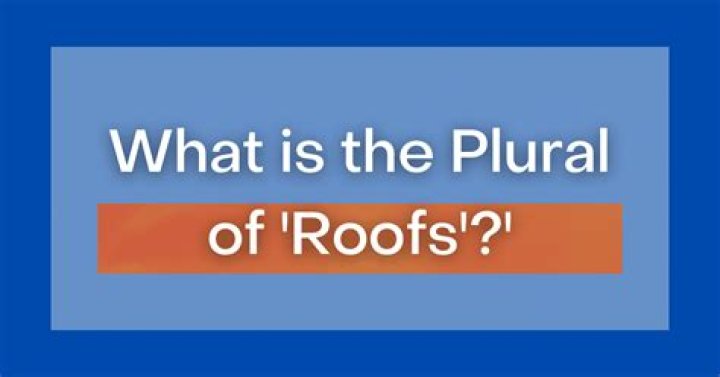 What is the plural form of roof?