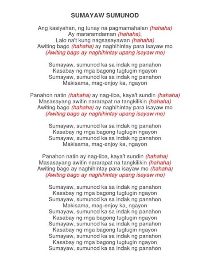 What year is Sumayaw Sumunod?