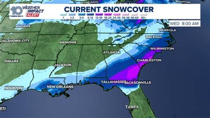 What years has it snowed in Alabama?