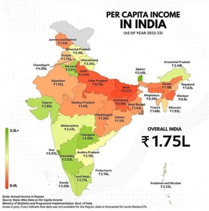 Which state in India has the highest per capita income as per 2011 census?