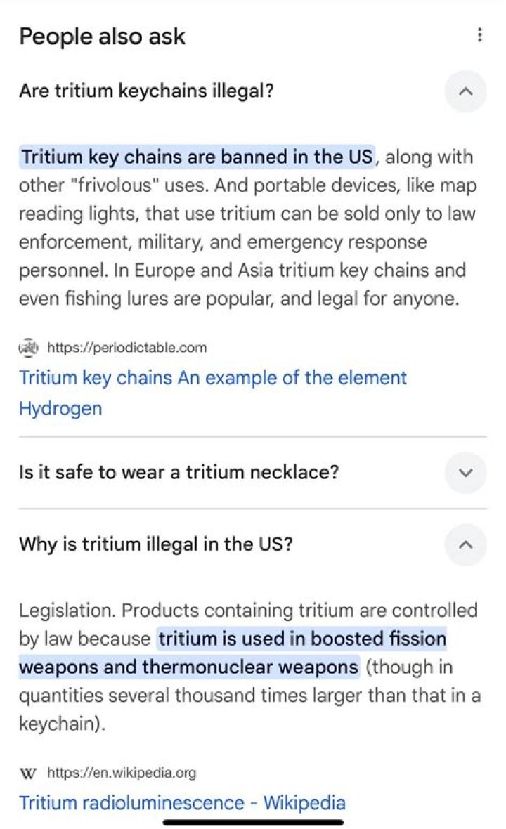 Why is tritium illegal?