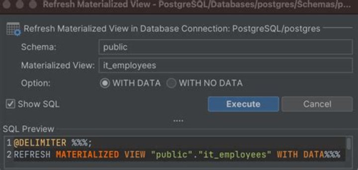Why would you refresh a materialized view in a PostgreSQL database before you use it?